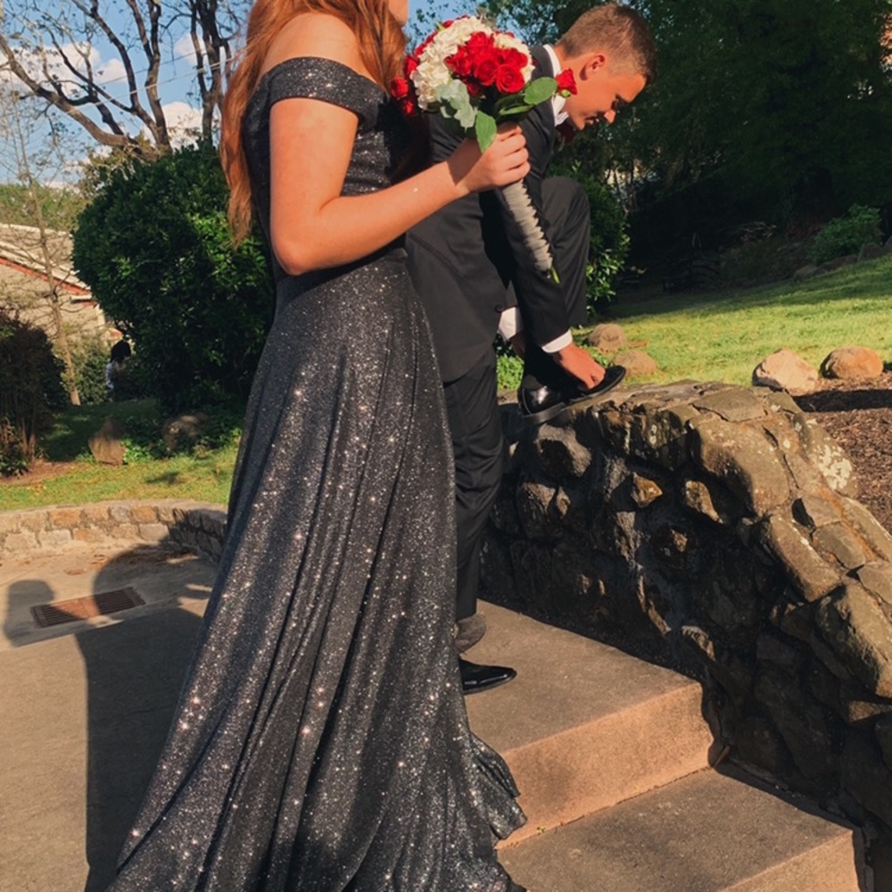 Christina Wu black prom dress